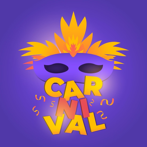 Carnival poster with mask vector illustration