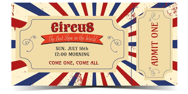 Vector carnival retro ticket template