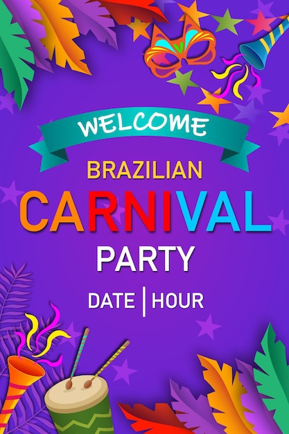 Vector carnival social media poster