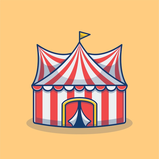 Carnival tent en pretpark cartoon