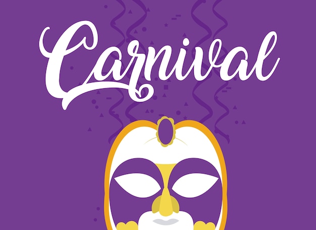 Carnival with mask and confeti