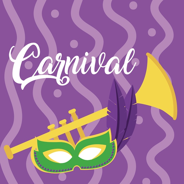 Carnival with mask and confeti