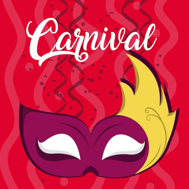 Carnival with mask and confeti