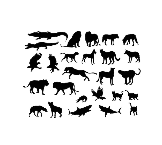Carnivora Animal Silhouettes art vector design