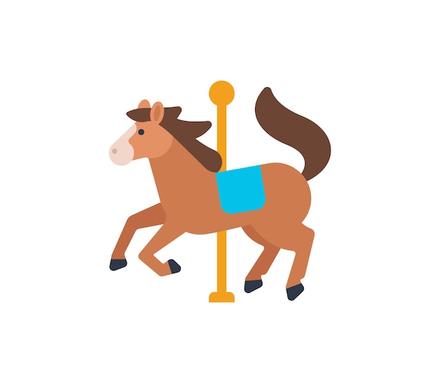 Vettore icona isolata del vettore del cavallo da giostra illustrazione emoji del cavallo da giostra vettore del cavallo da giostra