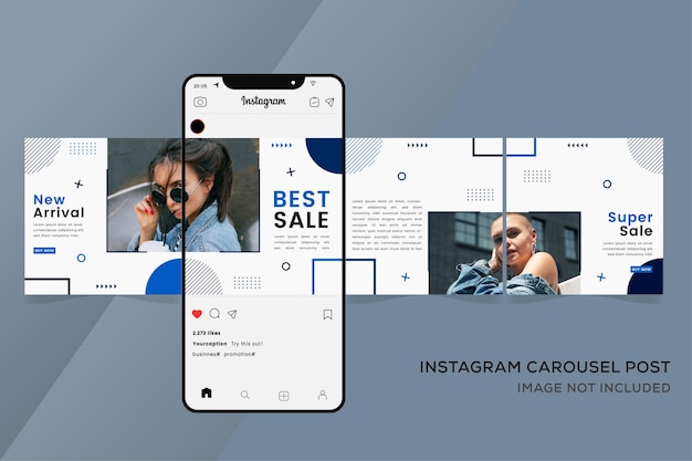 Vector carousel instagram templates banner