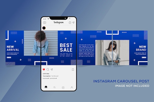 Vector carousel instagram templates for fashion sale premium