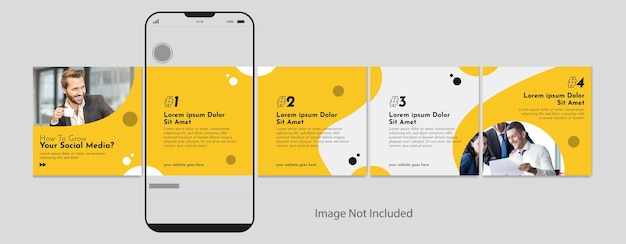 Vector carousel post template instagram microblog carousel post editable social media carousel post