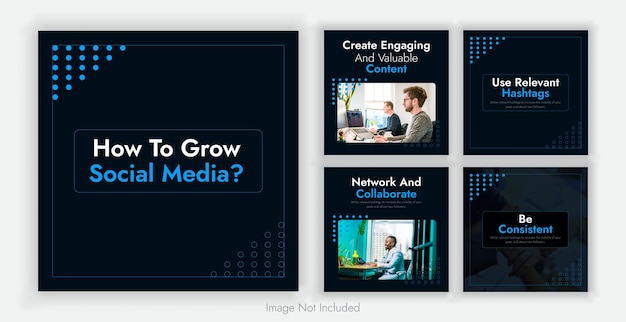 Carousel post template for social media, Set of editable social media instagram carousel post