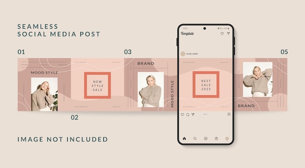 Carousel social media post template promozione della vendita di moda