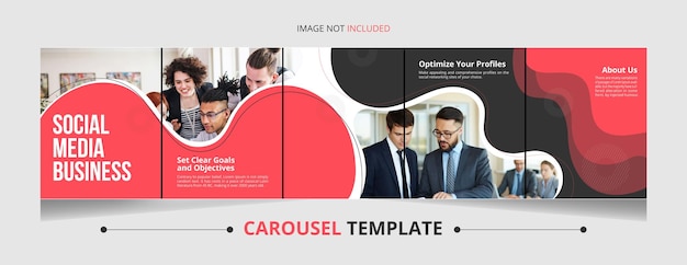 Vettore carousel template post sui social media design