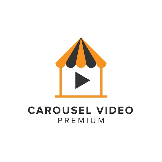 Vector carousel video logo vector icon illustration