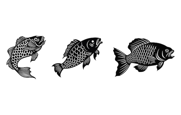 Carp Fish Logo Unieke en verse karpervissen die uit het water springen