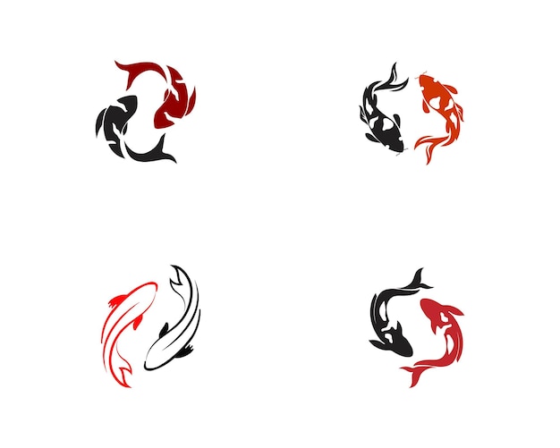 Carp koi design on white background Animal Fish Icon Underwater Easy editable layered