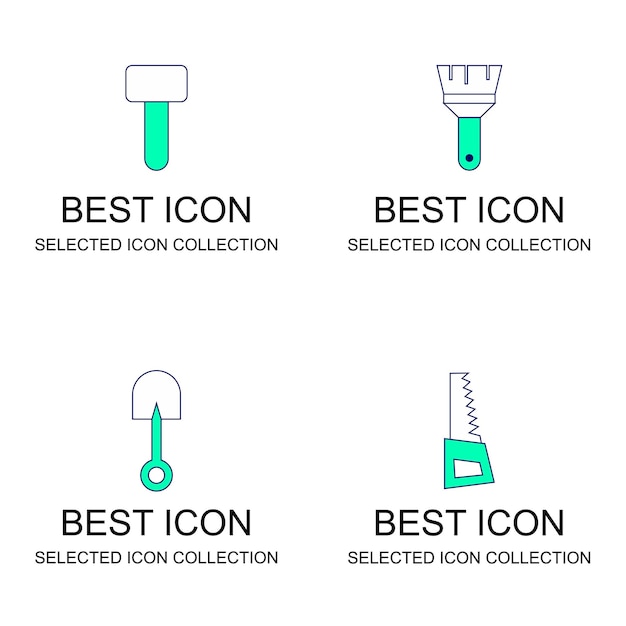 Carpenter icon set collection for digital and printable