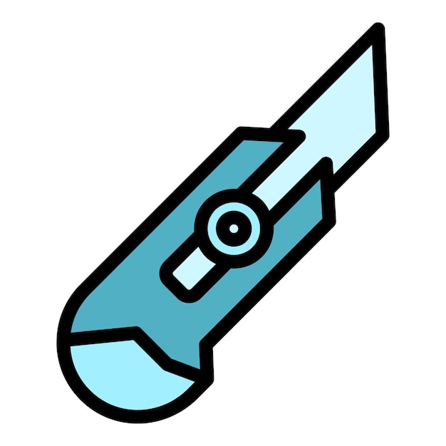 Vector carpenter knife icon outline carpenter knife vector icon color flat isolated