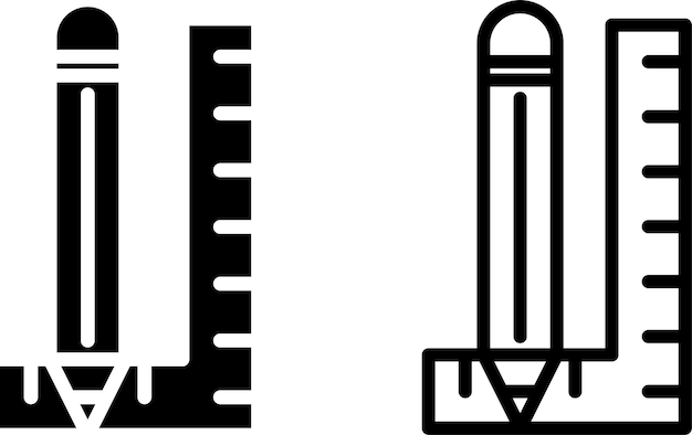 Знак или символ карандаша плотника в стиле глифов и линий, изолированный на прозрачном фоне