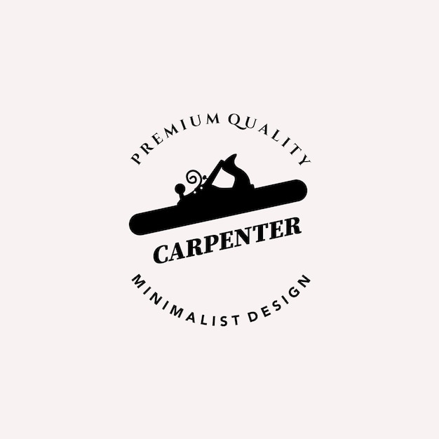 Vector carpenter vintage icon minimalist vector logo illustration design wood