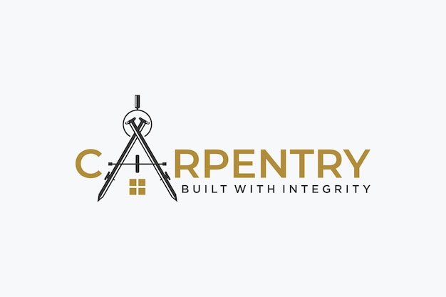 Carpentery Builder logo design template element vector suistable for business building builder