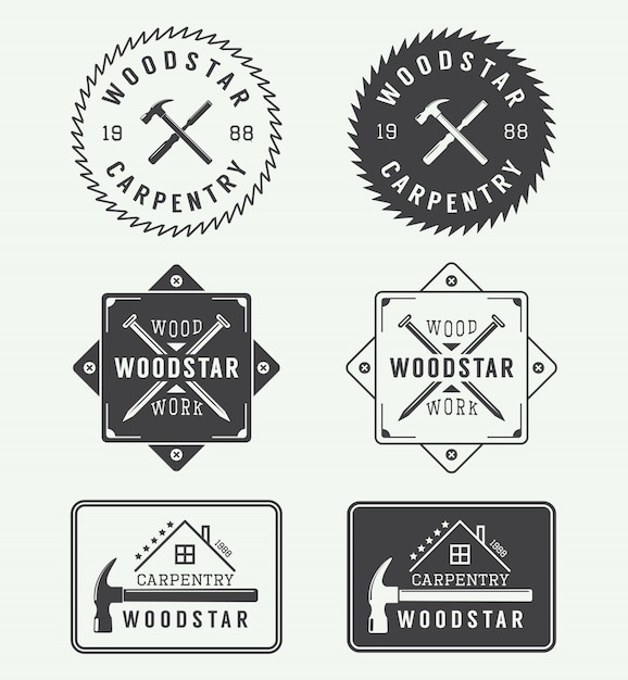  carpentry labels, emblems