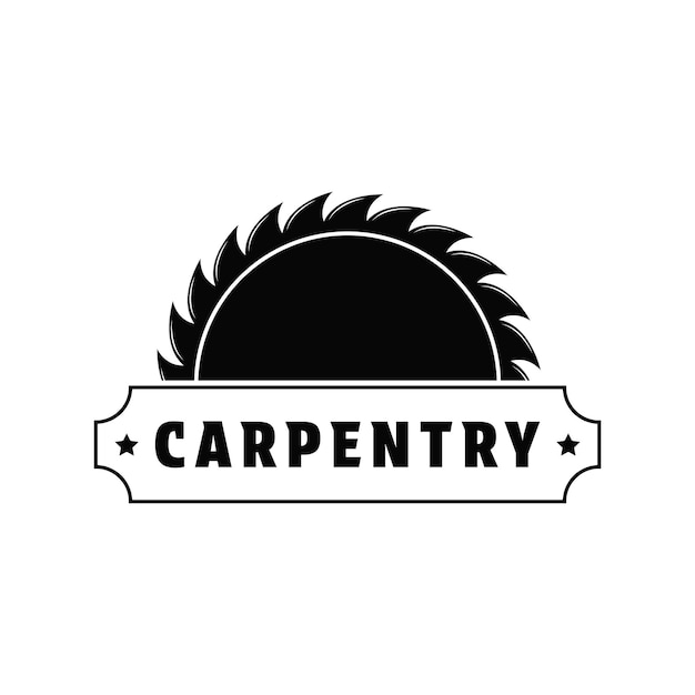 Carpentry logo ontwerp vintage retro stijl