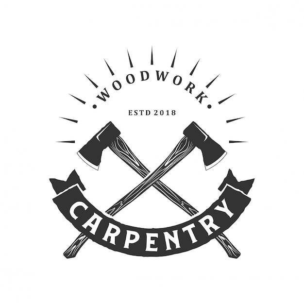 Vector carpentry logo vintage