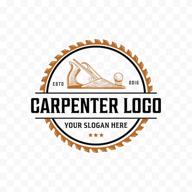 Вектор Столярный логотип с векторной иллюстрацией hammer steel saws carpenter and axe retro vintage logo