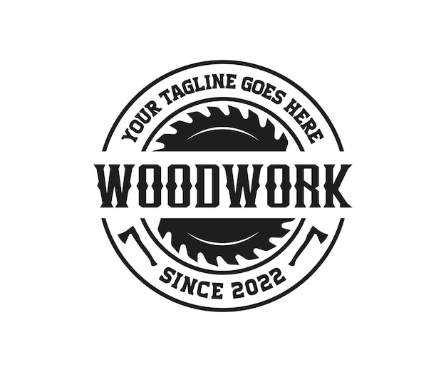 大工のロゴと木工のロゴのテンプレート