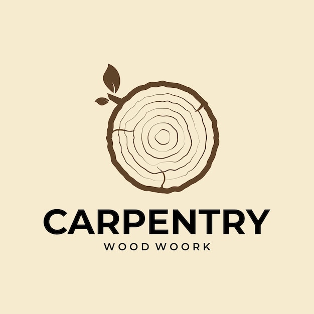 Template di disegno di illustrazione vintage di carpentry vector logo