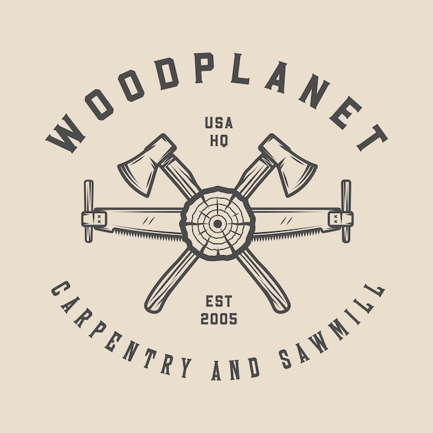 Vector carpentry woodwork emblem