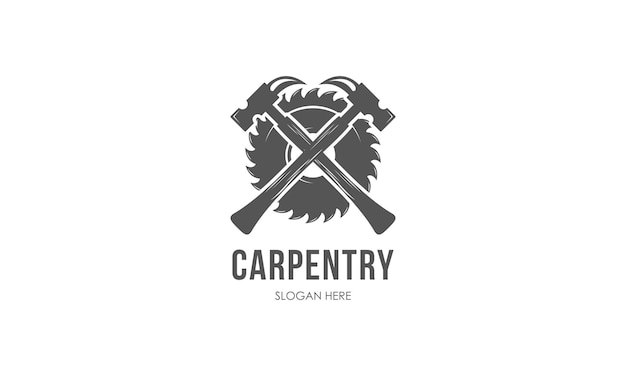 Carpentry workshop and woodwork logo vector