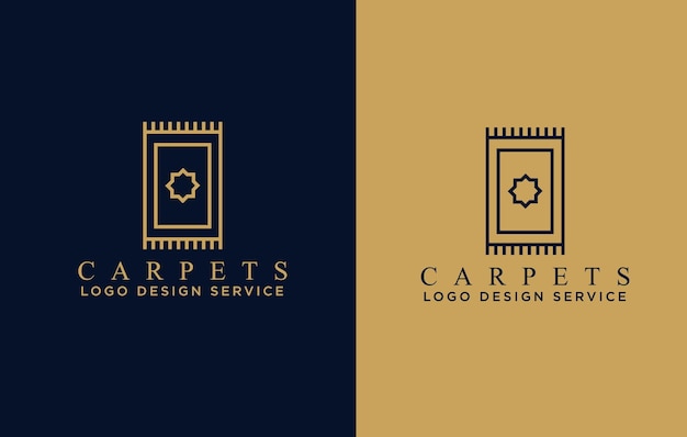 Vettore logo del tappeto o design del logo del pavimento