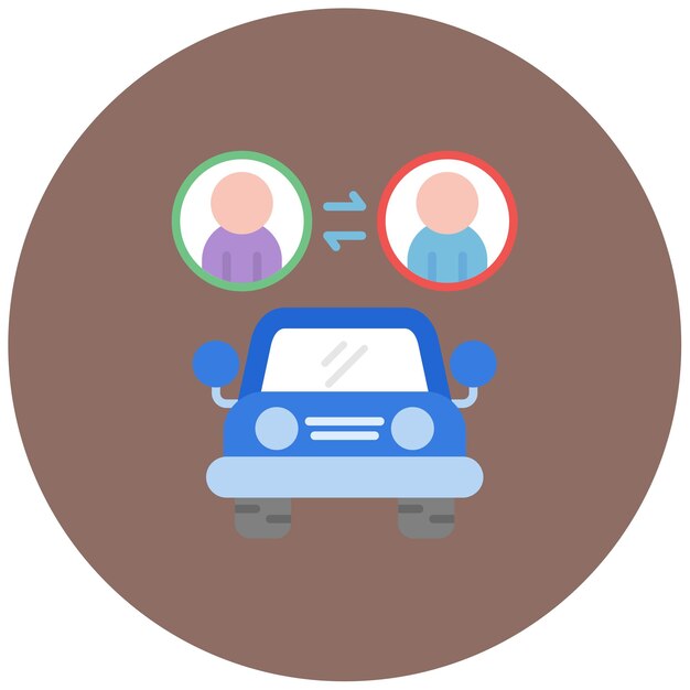 Carpool Flat Illustration