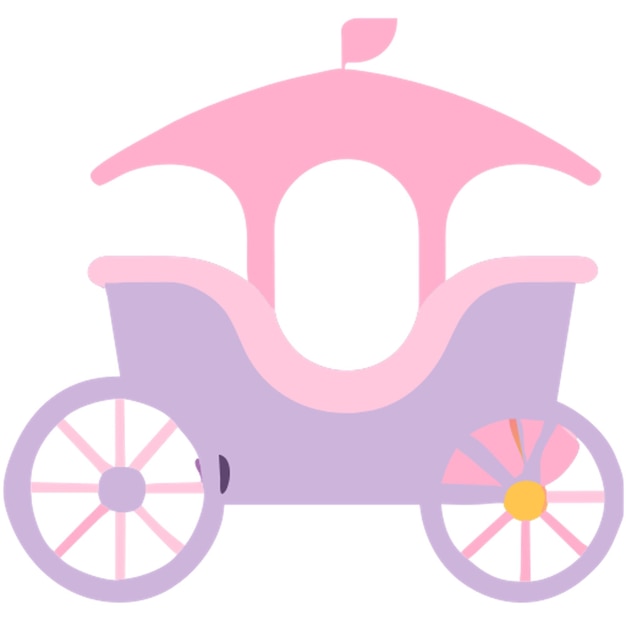 Vector carriage fairytale icon colored shapes