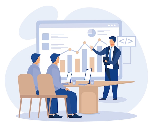 Carrière in IT-concept IT-managementcursussen personal branding platte moderne vectorillustratie
