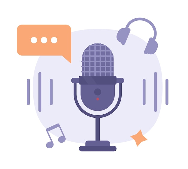 Carrière in podcasting platte concept vector ter plaatse illustratie