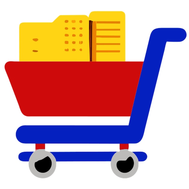 Vector carrito con compras con icono de ubicacin icon