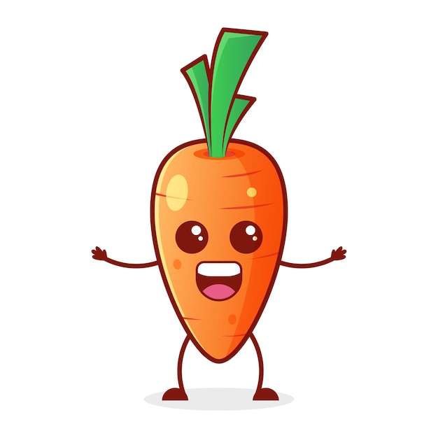 Морковь забавный мультяшный персонаж