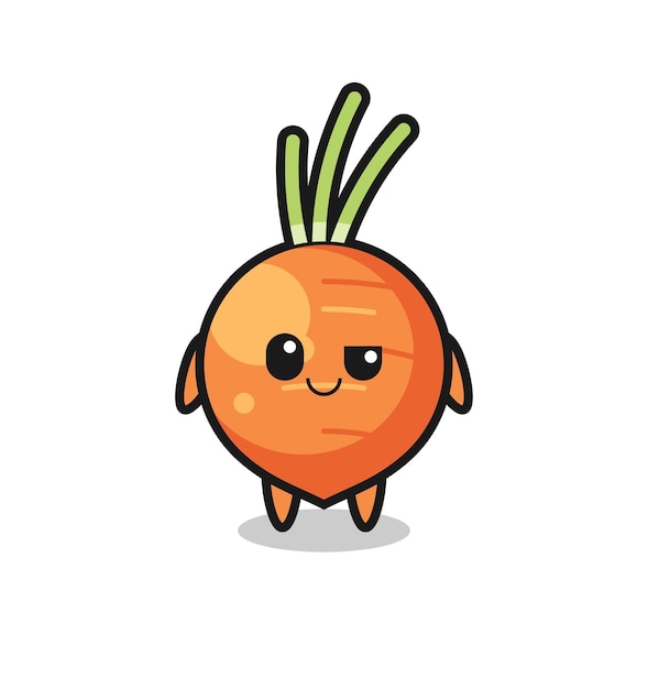 Carrot cartoon with an arrogant expression