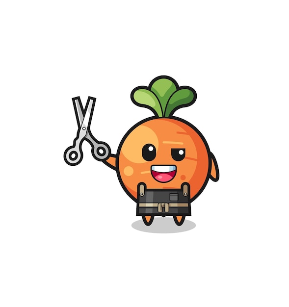 Carrot character as barbershop mascot