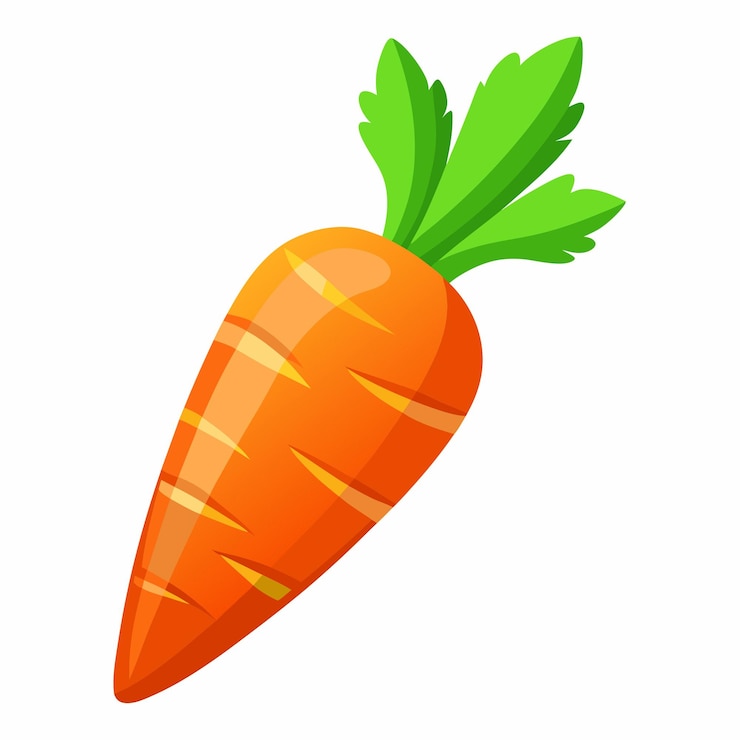 Vector carrot clipart cartoon stijl vector illustratie