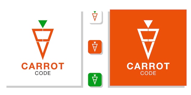 морковный код технология кодирования треугольник оранжевый зеленый абстрактный рост природа свежий с шаблоном приложения