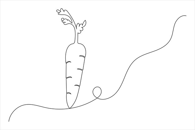 고립된 윤 평면 터 디자인의 당근 연속 한 줄 그림