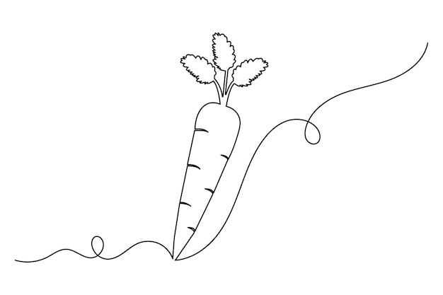 고립된 윤 평면 터 디자인의 당근 연속 한 줄 그림