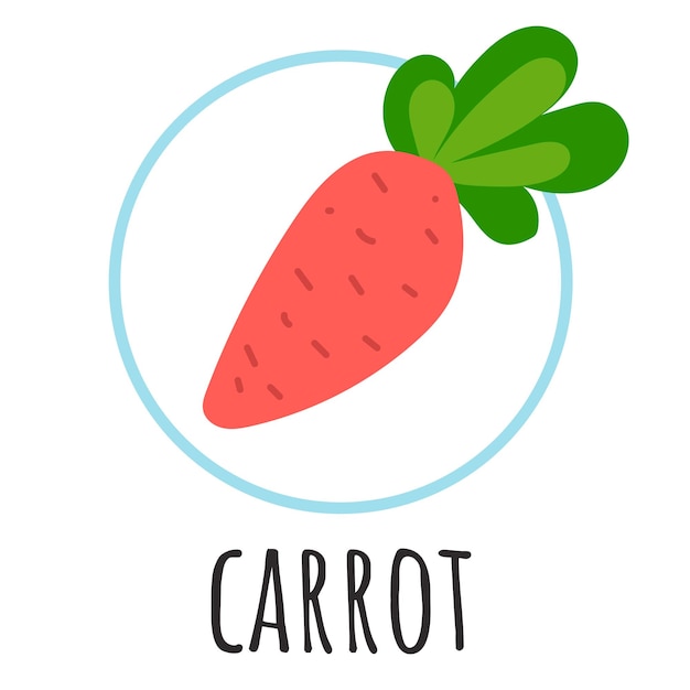 Carota cibo logo natura dieta sana alimentazione concetto astratto elemento di design