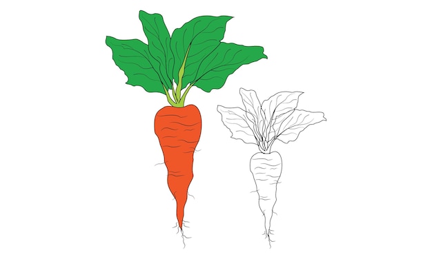Икона с морковными фруктами и векторные иллюстрации, Икона с морковными фруктами Creative Kids,