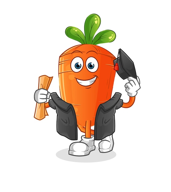 Carrot graduation vector cartoon character