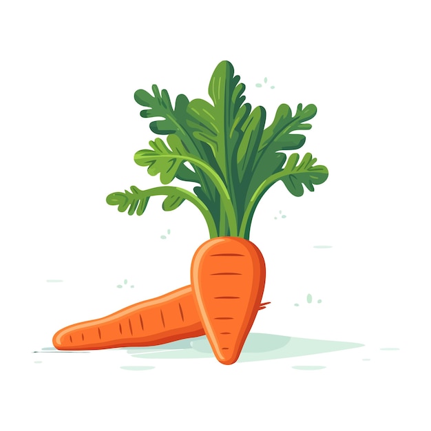 Icona di carota isolata immagine carina di carota carota in design piatto illustrazione vettoriale