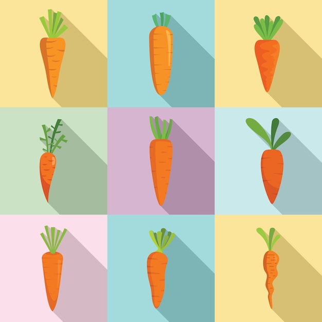 Vector carrot icons set