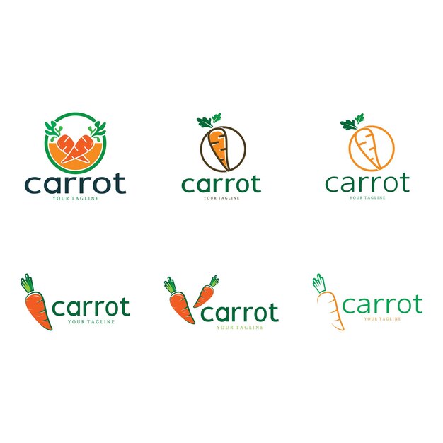 Carrot Illustration Creative Design CarrotAgricultural Product Logo Icon Carrot Processingvegan food